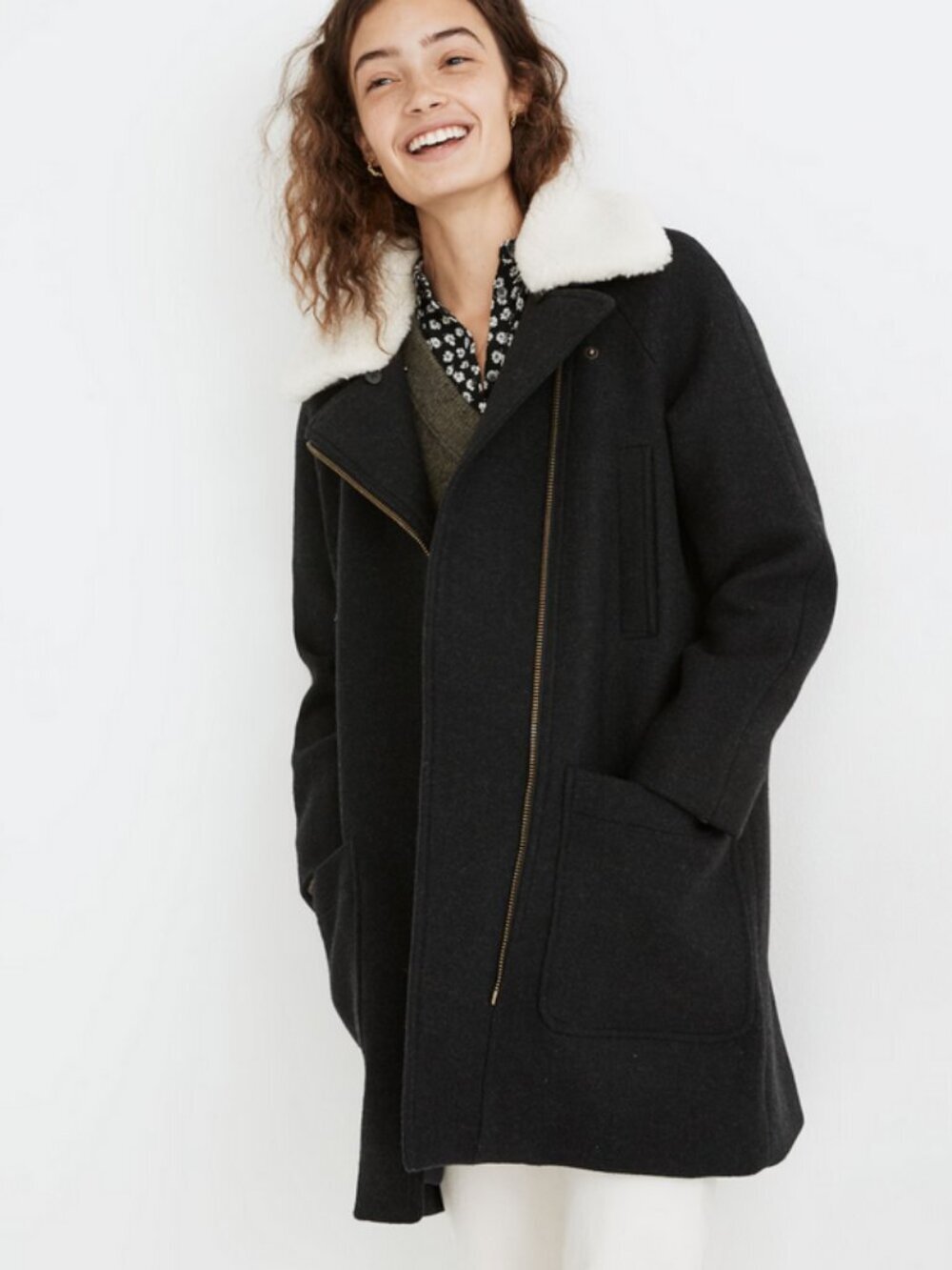 Madewell Eldridge Zip Coat in Insuluxe Fabric
